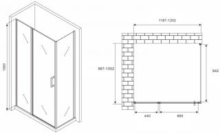 Душевой уголок ABBER Sonnenstrand 120x100см чёрный AG04120BS-S100B